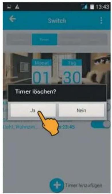 Switch Timer Monat 01 30 Tag Timer löschen? Ja Nein + Timer hinzufügen