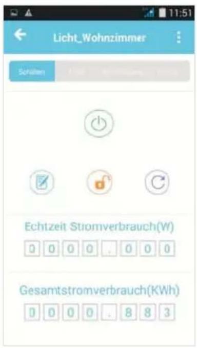 Licht_Wohnzimmer Schulzen Echtzeit Stromverbrauch(W) Gesamtstromverbrauch(KWh)