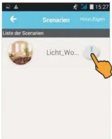 Scenarien Hinzufügen Liste der Scenarien Licht_Wo...