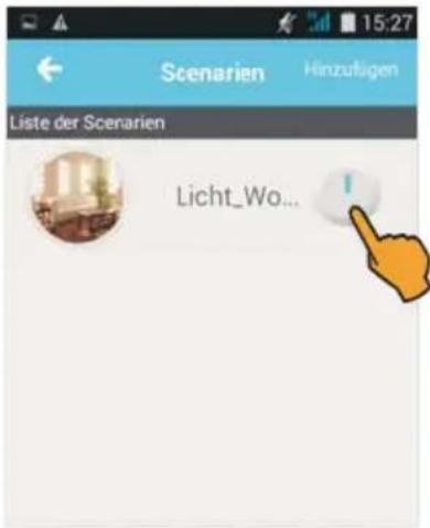 Scenarien Hinzufügen Liste der Scenarien Licht_Wo...