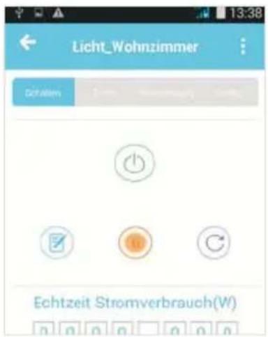 Licht_Wohnzimmer Dohlen Echtzeit Stromverbrauch(W)