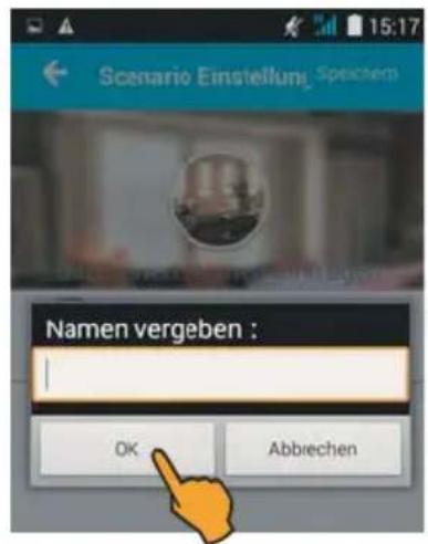 Scenario Einstellung Speichem Namen vergeben : OK Abbrechen
