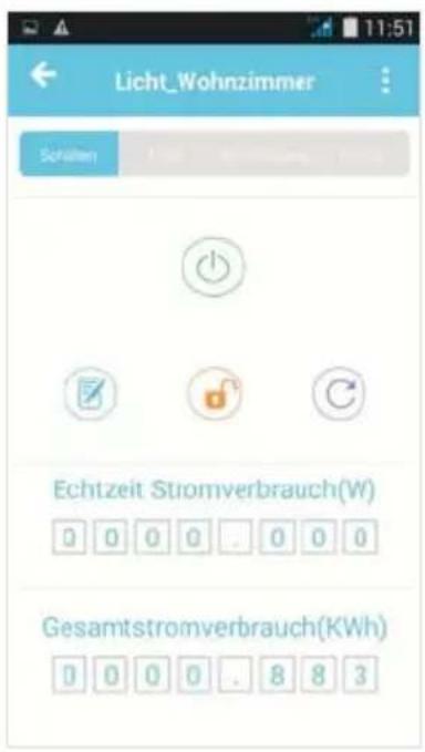 Licht_Wohnzimmer Schulzen Echtzeit Stromverbrauch(W) Gesamtstromverbrauch(KWh)