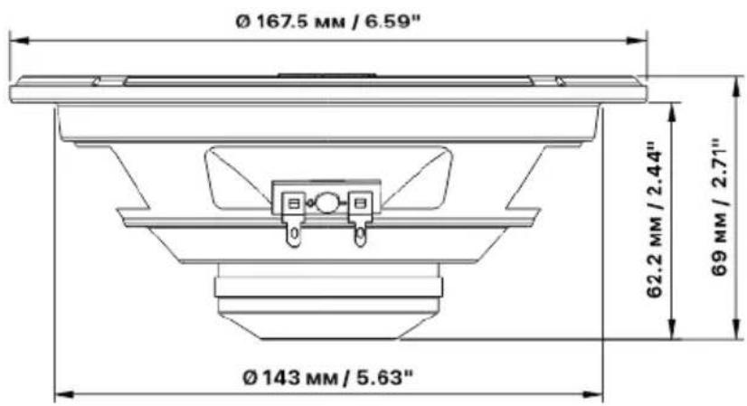 Ø 167.5 MM / 6.59" Ø 143 MM / 5.63" 62.2 MM / 2.44" 69 MM / 2.71"