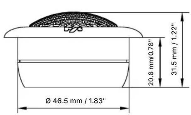 Ø 46.5 mm / 1.83" 20.8 mm/0.78" 31.5 mm / 1.22"