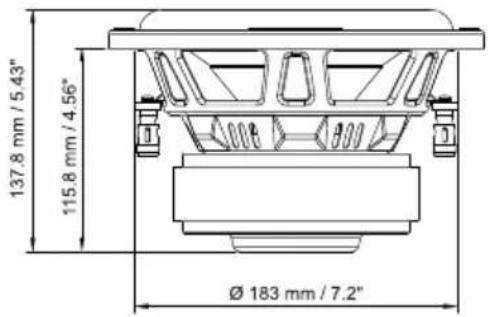 137.8 mm / 5.43" 115.8 mm / 4.56" Ø 183 mm / 7.2"
