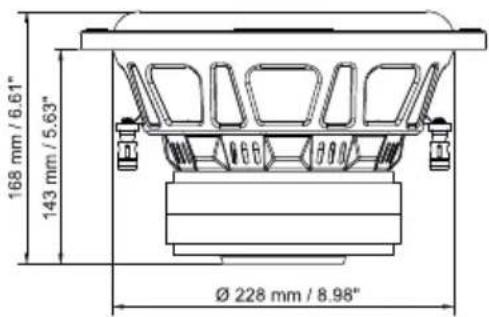168 mm / 6.61" 143 mm / 5.63" Ø 228 mm / 8.98"