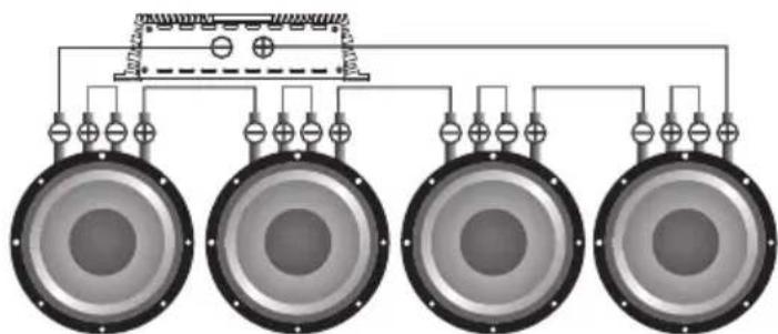 Deaf Bonce Machete MF-08S D2/D4 - Subwoofers in series, coils in parallel - 6