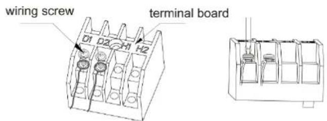 wiring screw D1 D2 H1 H2 terminal board