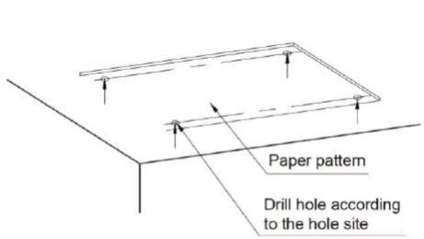 Paper pattern Drill hole according to the hole site