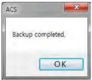 ACS Backup completed. OK
