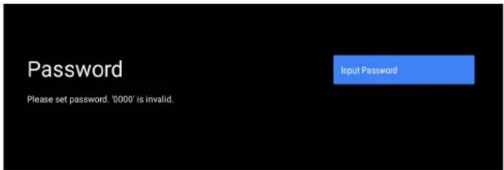 Password Please set password. '0000' is invalid. Input Password
