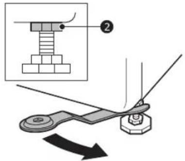Diagram illustrating a mechanical assembly with labeled parts and directional arrows indicating motion or force
