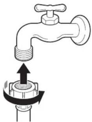 LG F1608BD - Connecting the Hose to the Water Tap - 1