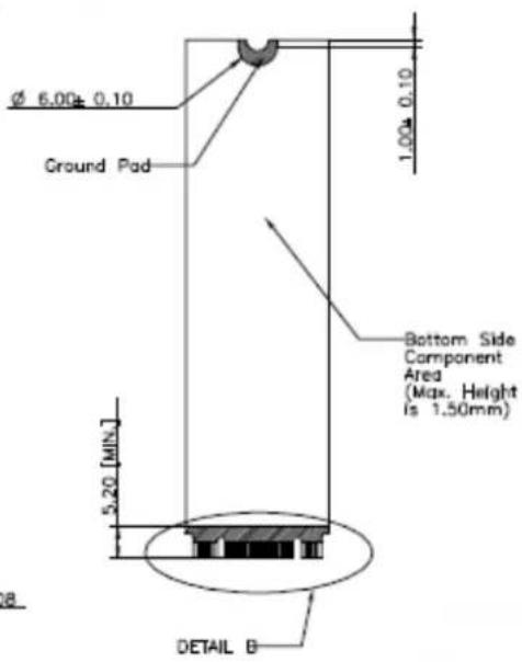 Ø 6.00± 0.10 Ground Pad Bottom Side Component Area (Max. Height Is 1.50mm) 5.20 [MIN] DETAIL B