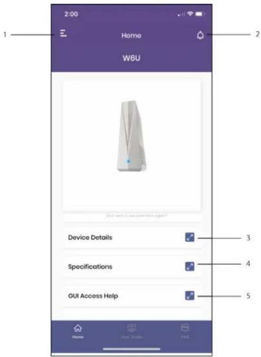 2:00 Home W6U Device Details Specifications GUI Access Help