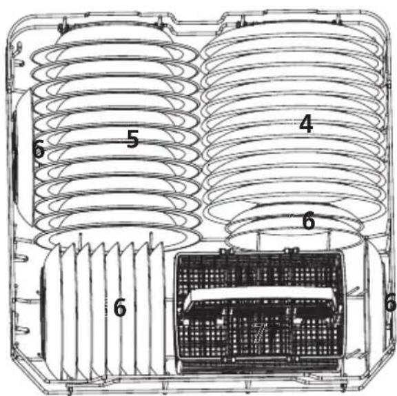 Technical diagram of a mechanical or electrical component with numbered parts labeled 4, 5, and 6.