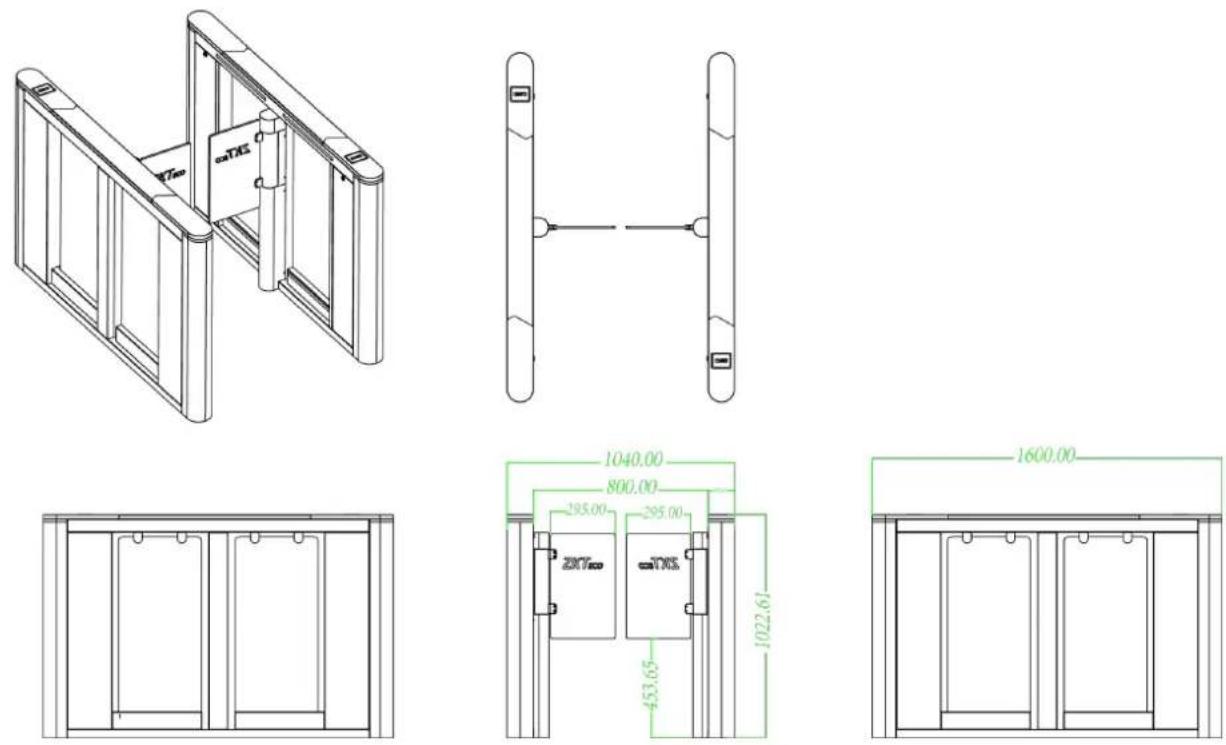 ZKTeco SBTL8200 - Chassis design and dimensions - 1