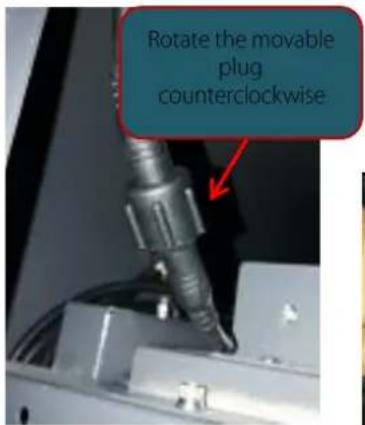 Rotate the movable plug counterclockwise
