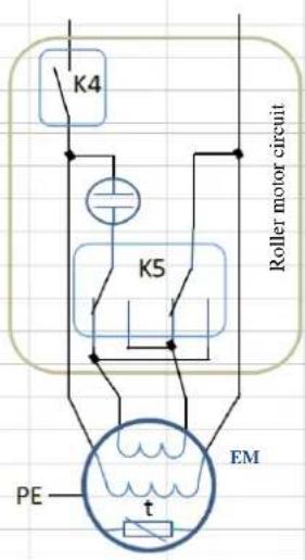 K4 K5 Roller motor circuit PE t EM