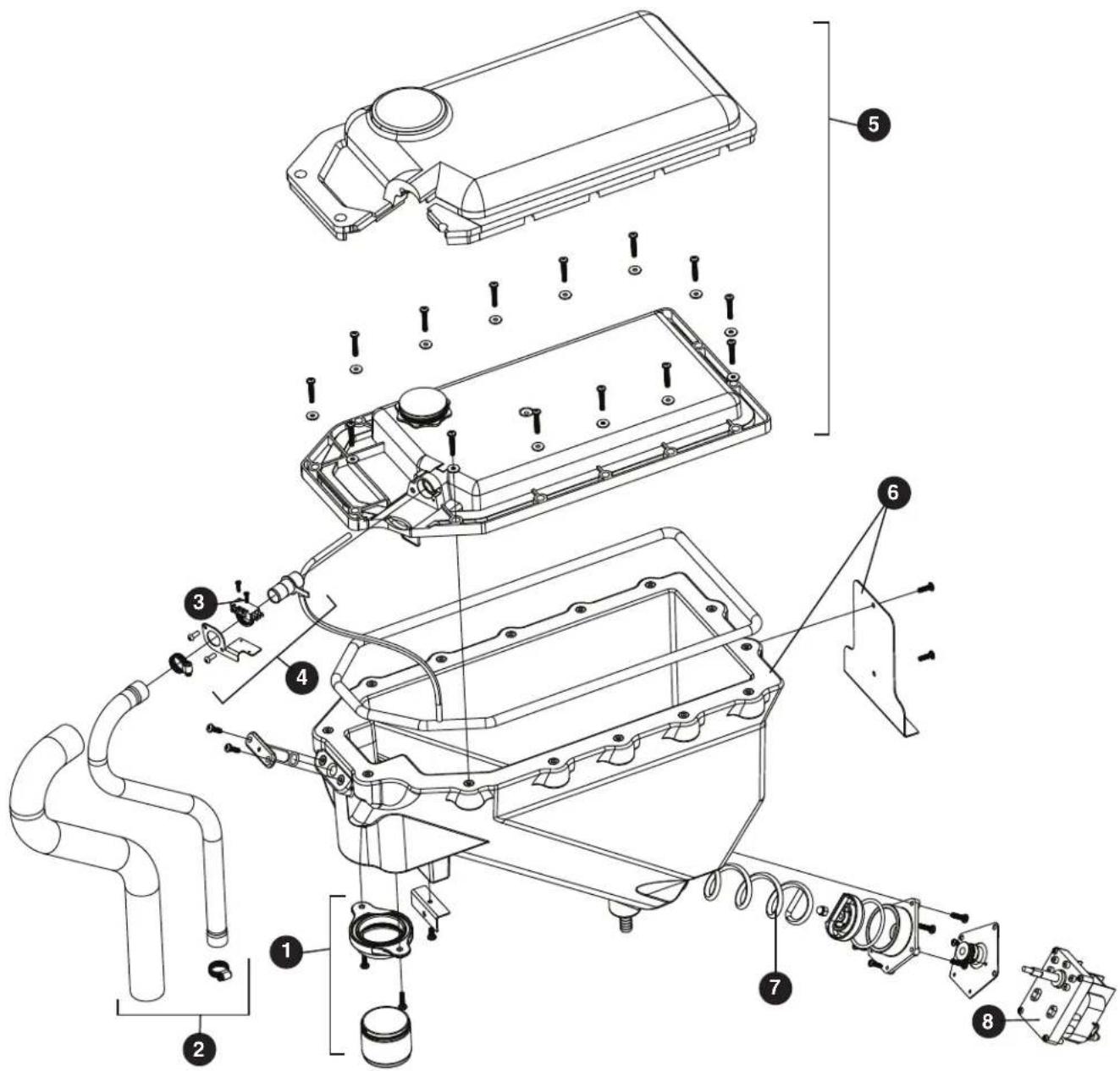 Exploded view diagram of an automotive air intake system with numbered components