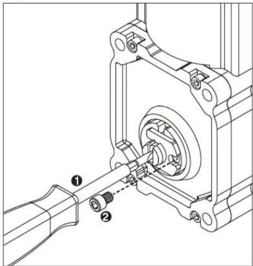 Technical diagram of a mechanical assembly with numbered components, likely illustrating a turning or mounting mechanism.
