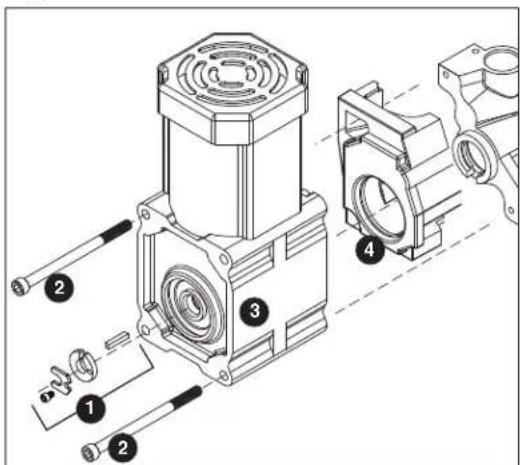 Technical diagram of a mechanical assembly with numbered components for identification