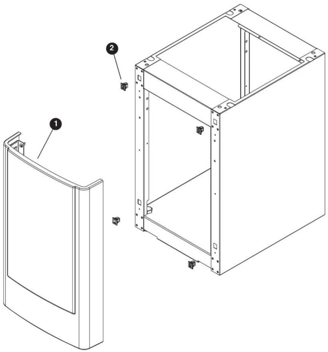Technical diagram of a device showing front and side views with numbered annotations