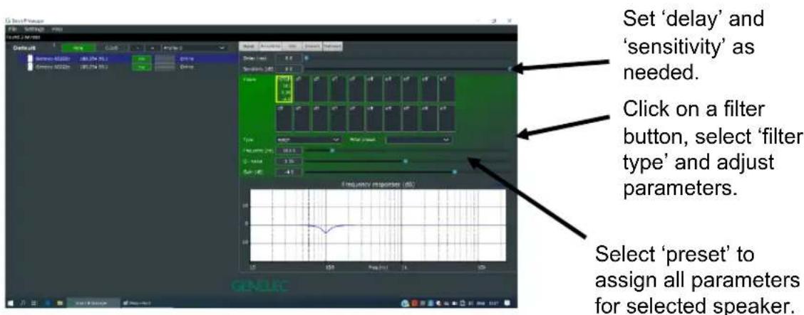GENELEC 4420A - Editing acoustic settings - 1