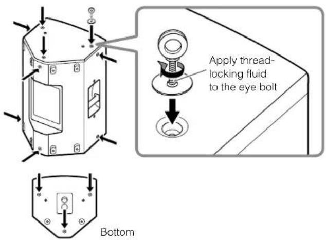 Apply thread- locking fluid to the eye bolt Bottom