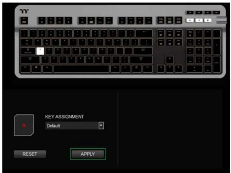 KEY ASSIGNMENT Default RESET APPLY