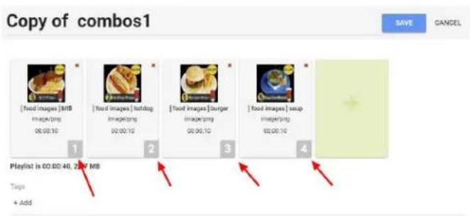 Copy of combos1 [food images]MB image.png 00:00:10 [food images] hotdog image.png 00:00:10 [food images] burger image.png 00:00:10 [food images] soup image.png 00:00:10 1 2 3 4 Playlist is 00:00:40.257 MB Tags + Add