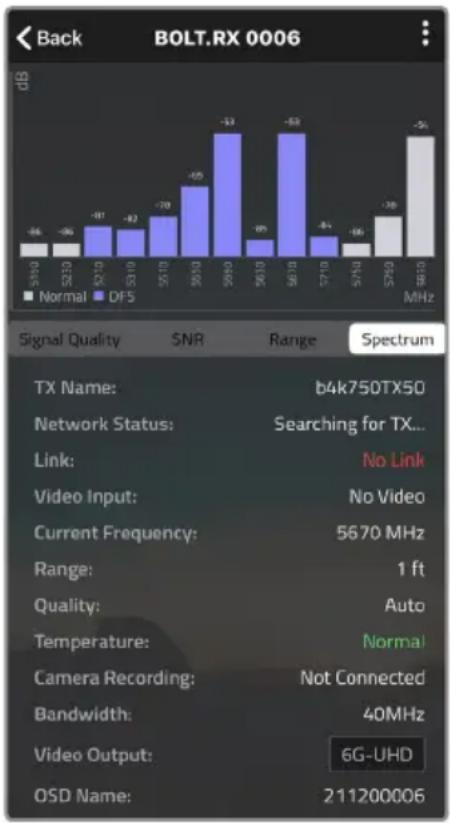 Teradek Bolt 4K TX Module - RECEIVER STATUS DISPLAY - 1