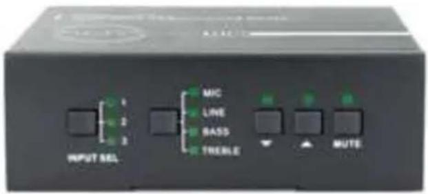 INPUT SEL MIC LINE BASS TREBLE MUTE