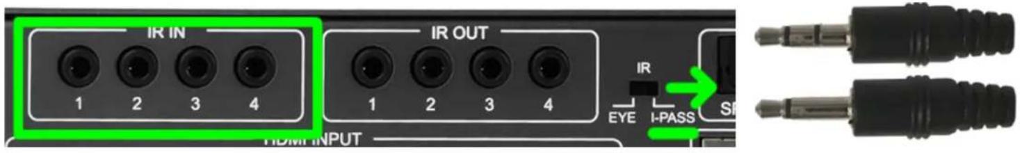 IR IN 1 2 3 4 IR OUT 1 2 3 4 IR EYE I-PASS SI HDMI INPUT