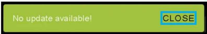 No update available! CLOSE