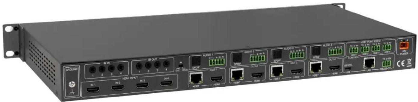 GROUND IN-1 IN-2 HDMI INPUT IN-3 IN-4 IR OUT EYE HEAD AUDIO 1 OUT-1 AUDIO 2 OUT-2 AUDIO 3 OUT-3 AUDIO 4 OUT-4 HDBT PORT ADDIT CONTROL HDBT HDBT HDBT HDBT HDBT HDBT HDBT HDBT HDBT HDBT HDBT HDBT HDBT HDBT HDBT HDBT HDBT HDBT HDBT HDBT HDBT HDBT HDBT HDBT HDBT HDBB LAV HDBB-CTL CE