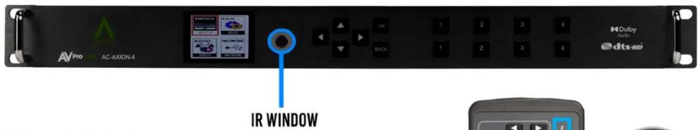 AVPro AC-AXION-4 IR WINDOW Switch Audio RADIO Network Back 1 2 3 4 1 2 3 4 Dolby Audio dits-ho