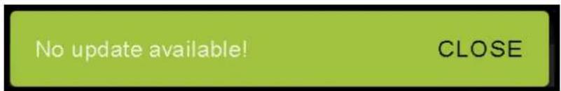 No update available! CLOSE