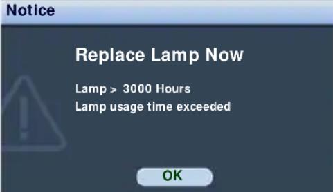 BENQ MP724 - Timing of replacing the lamp - 4