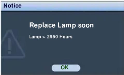BENQ MP724 - Timing of replacing the lamp - 3
