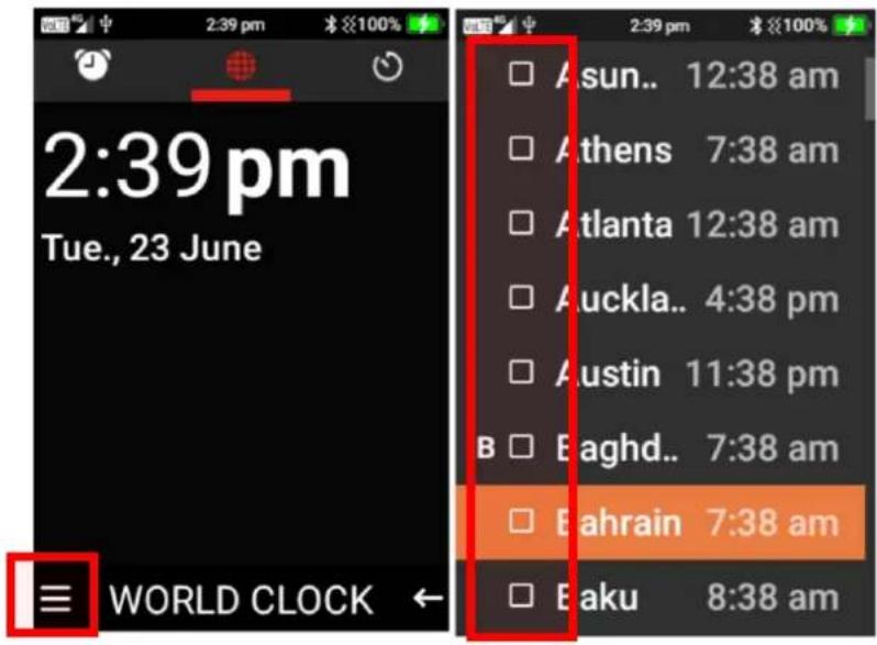 2:39 pm Tue., 23 June WORLD CLOCK Asun.. 12:38 am Athens 7:38 am Atlanta 12:38 am Auckland.. 4:38 pm Austin 11:38 pm B Baghd.. 7:38 am Bahrain 7:38 am Baku 8:38 am