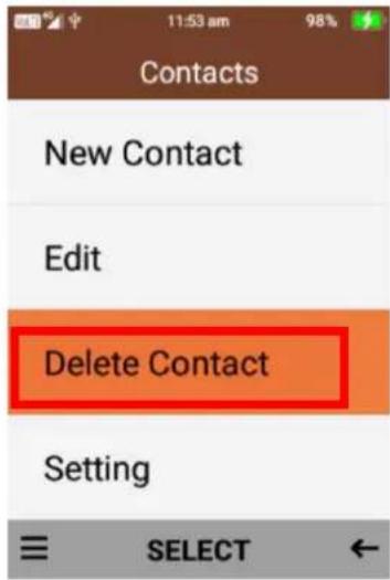 Contacts New Contact Edit Delete Contact Setting ≡ SELECT ←
