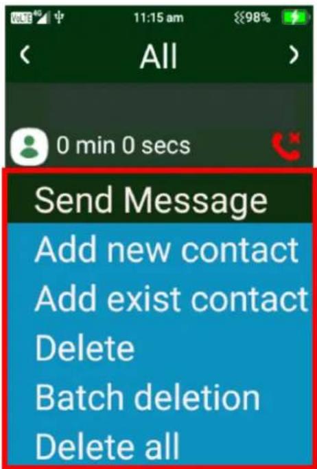 Send Message Add new contact Add exist contact Delete Batch deletion Delete all