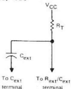 VCC RT Cext To Cext terminal To Rext/Cext terminal