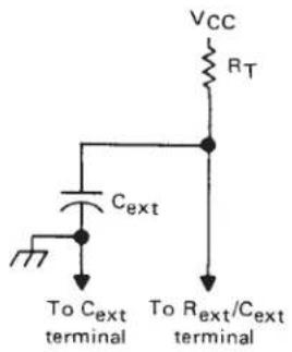 VCC RT Cext To Cext terminal To Rext/Cext terminal
