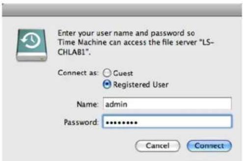 BUFFALO TeraStation 5000 - Enter a username and password with the rights to access the shared folder of the TeraStation, then click Connect. - 1