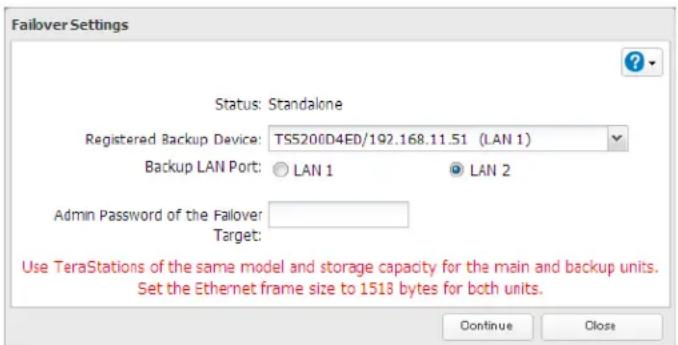 BUFFALO TeraStation 5000 - Select a TeraStation to be the target backup device. - 1