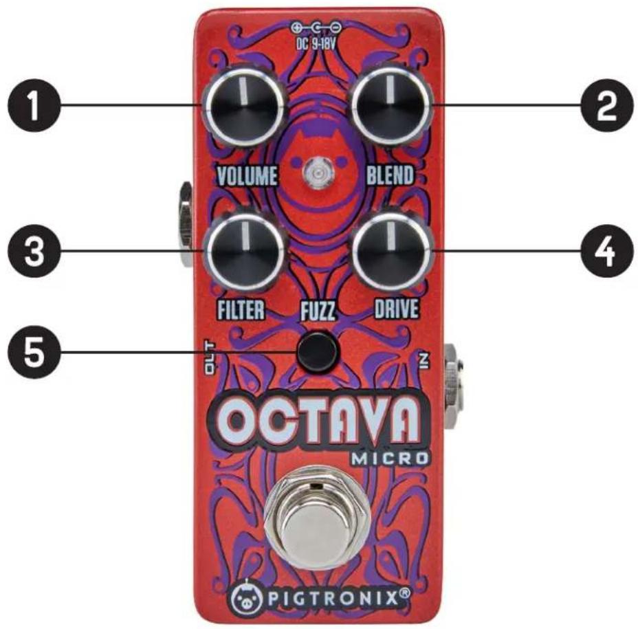 Pigtronix Octava Micro - EXPLANATION OF CONTROLS - 1