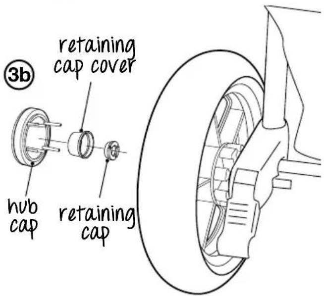 ③b retaining cap cover hub cap retaining cap